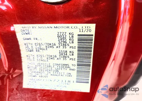 2020 Nissan Frontier S z USA, uszkodzony, nr VIN 1N6ED0CE1LN723183